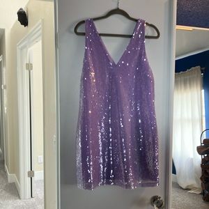 Purple, sequin, mini dress